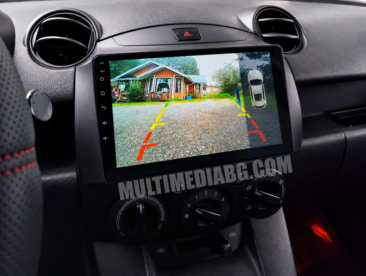 Изглед към монтираната Android мултимедия в Mazda 2 2007-2014