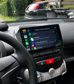 Android навигация, монтирана в таблото на Citroen C1 2005-2014, изглед към централната конзола