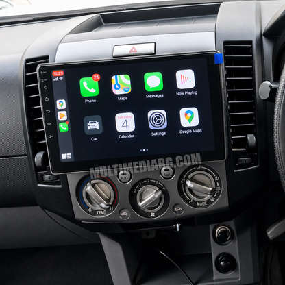 Инсталирана Android мултимедия в Ford Ranger 2006-2010, изглед към таблото и екрана