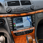 Интегрирана Android система в таблото на Mercedes E-Class W211 (2002–2009), страничен изглед.