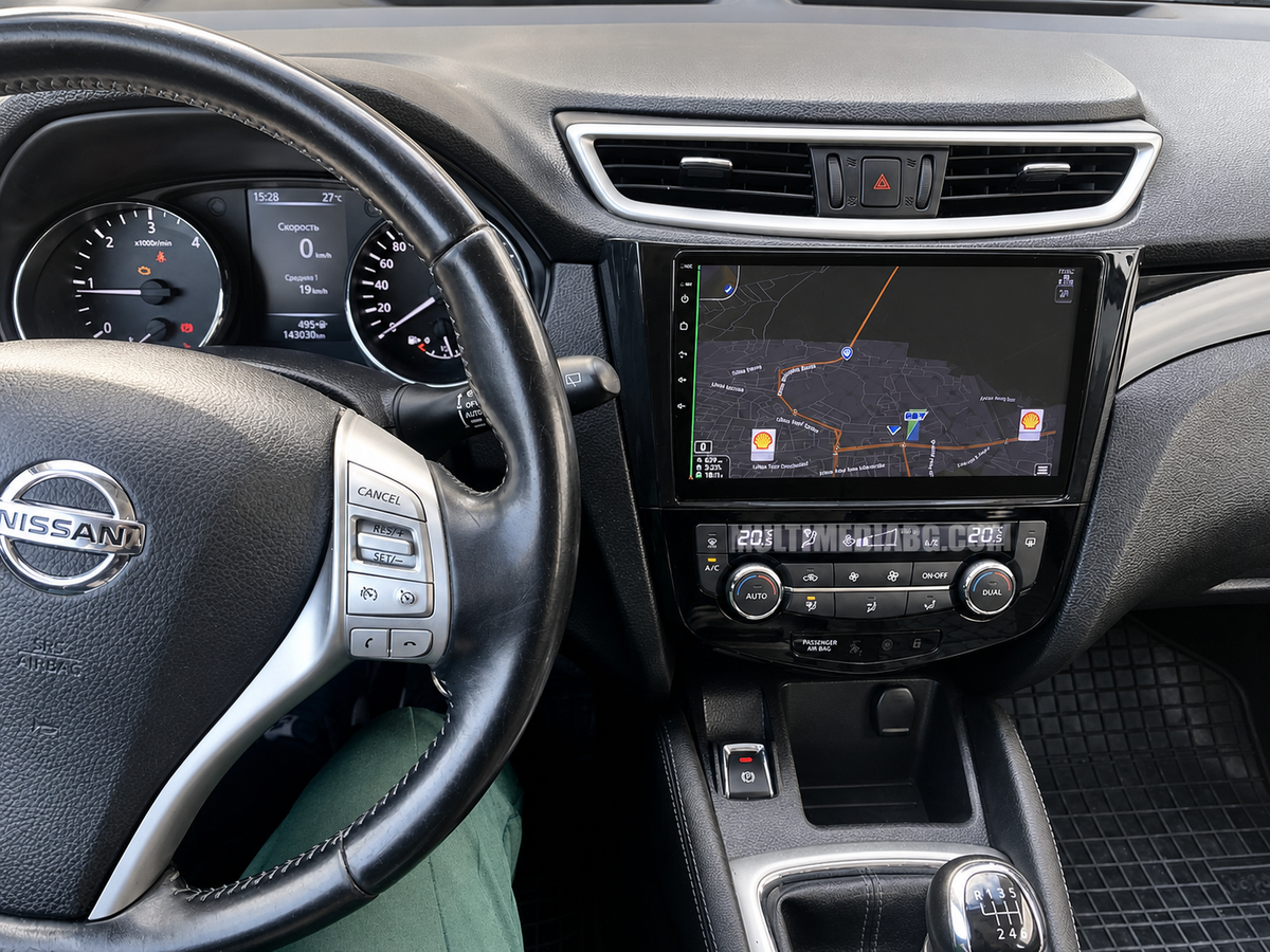 Монтирана Android мултимедия за Nissan Qashqai J11 2013-2017, интегрирана в автомобилното табло
