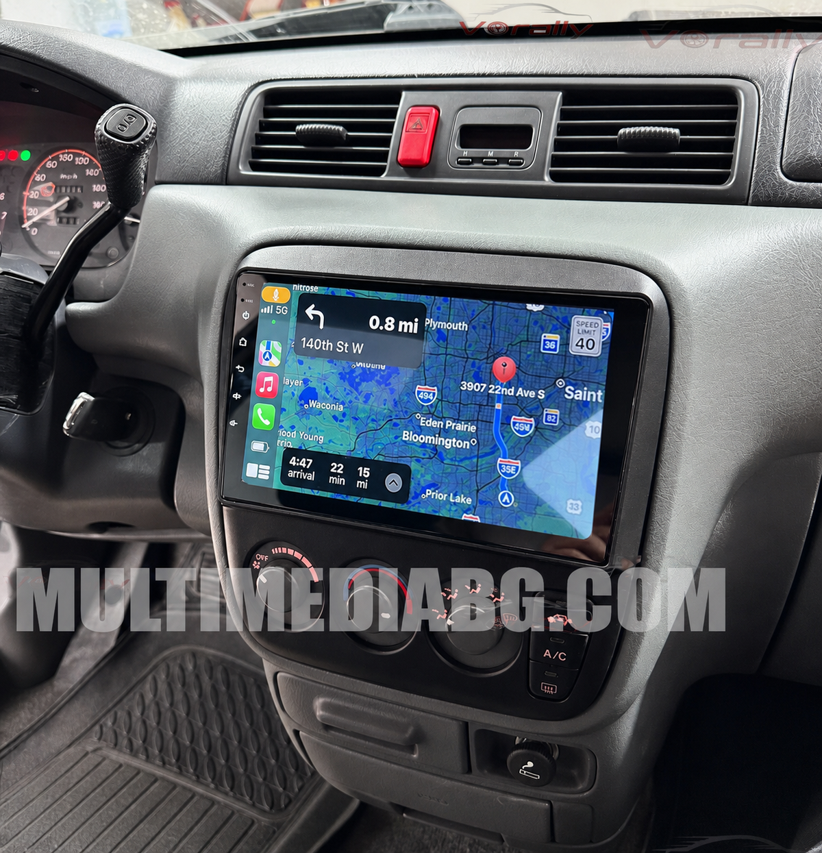 Инсталирана Android мултимедия в Honda CRV 1 1997-2001, изглед към таблото и екрана