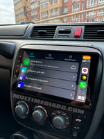 Android навигация, монтирана в таблото на Honda CRV 1 1997-2001, изглед към централната конзола