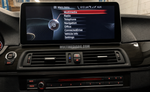 Android навигация, монтирана в таблото на BMW 5 F10 F11 F12  2011-2016 CIC NBT, изглед към централната конзола
