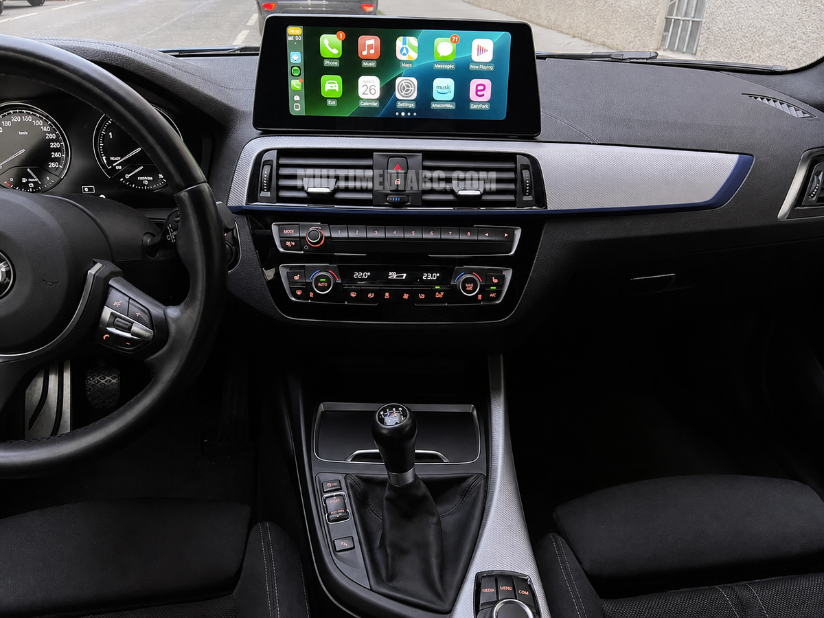 Инсталирана Android мултимедия в BMW 1 F20 F21 2011-2016, изглед към таблото и екрана