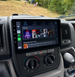 Инсталирана Android мултимедия в Peugeot Boxer 2 2006 - 2022, изглед към таблото и екрана