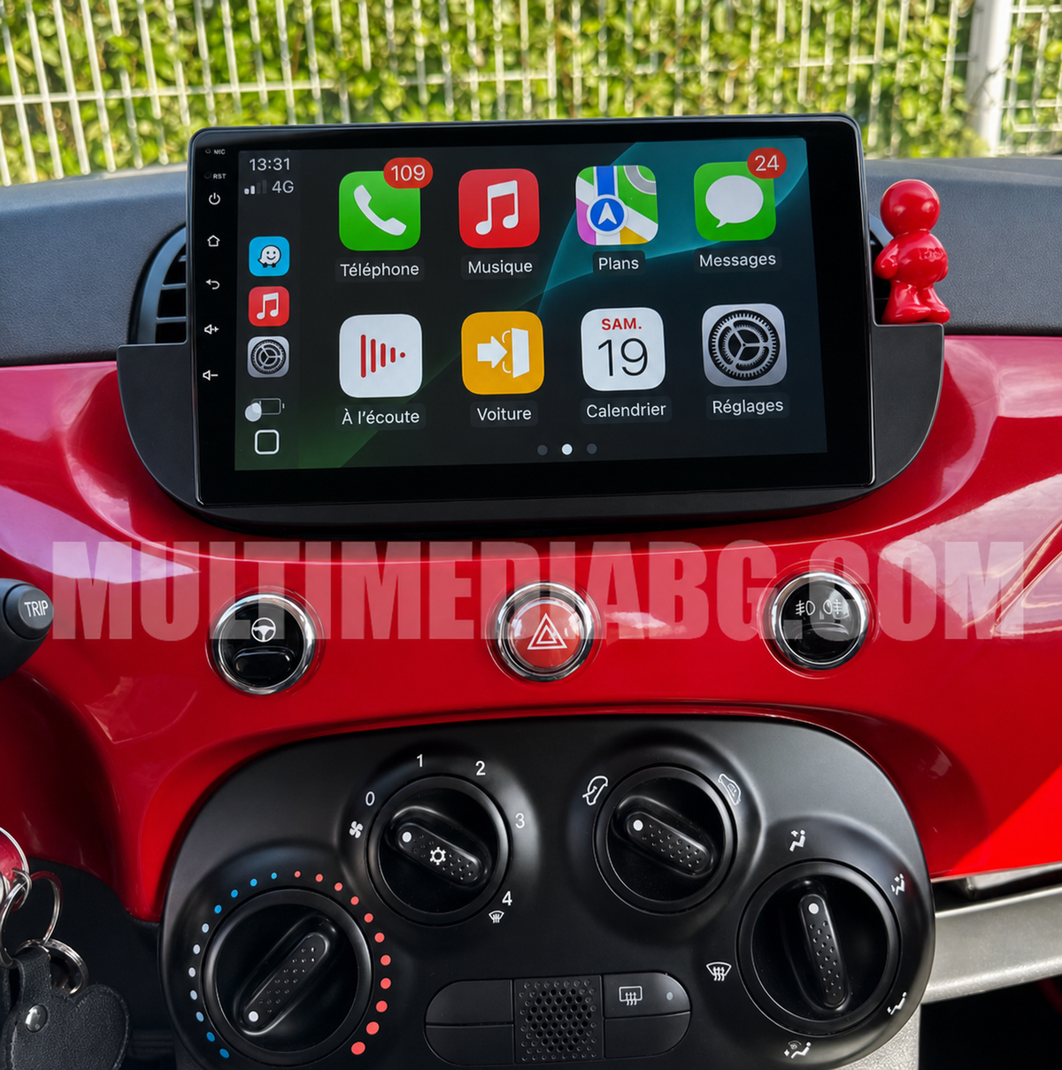 Монтирана Android мултимедия за Fiat 500 2007-2015, интегрирана в автомобилното табло