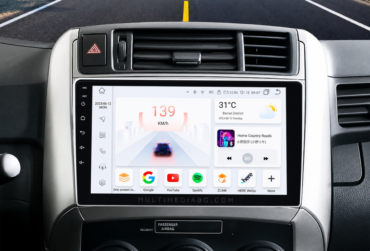 Инсталирана Android мултимедия в Toyota Verso 2009 - 2018, изглед към таблото и екрана
