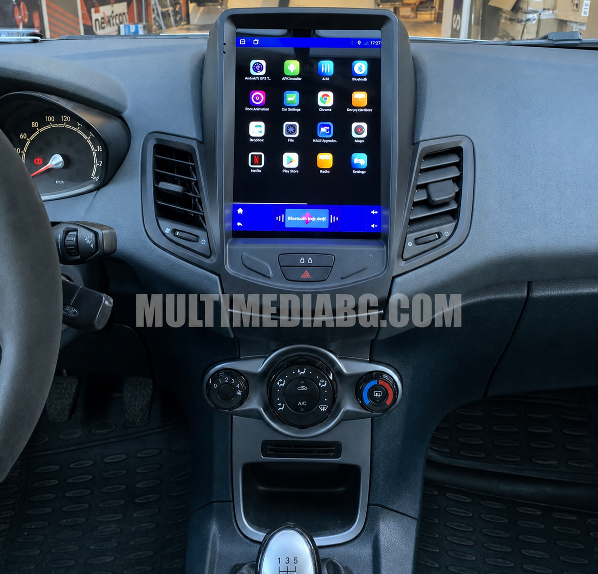 Android навигация, монтирана в таблото на Ford Fiesta 2009 - 2016 9.7", изглед към централната конзола