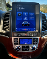 Android навигация, монтирана в таблото на Hyundai Santa Fe 2 2006 - 2012 9.7", изглед към централната конзола
