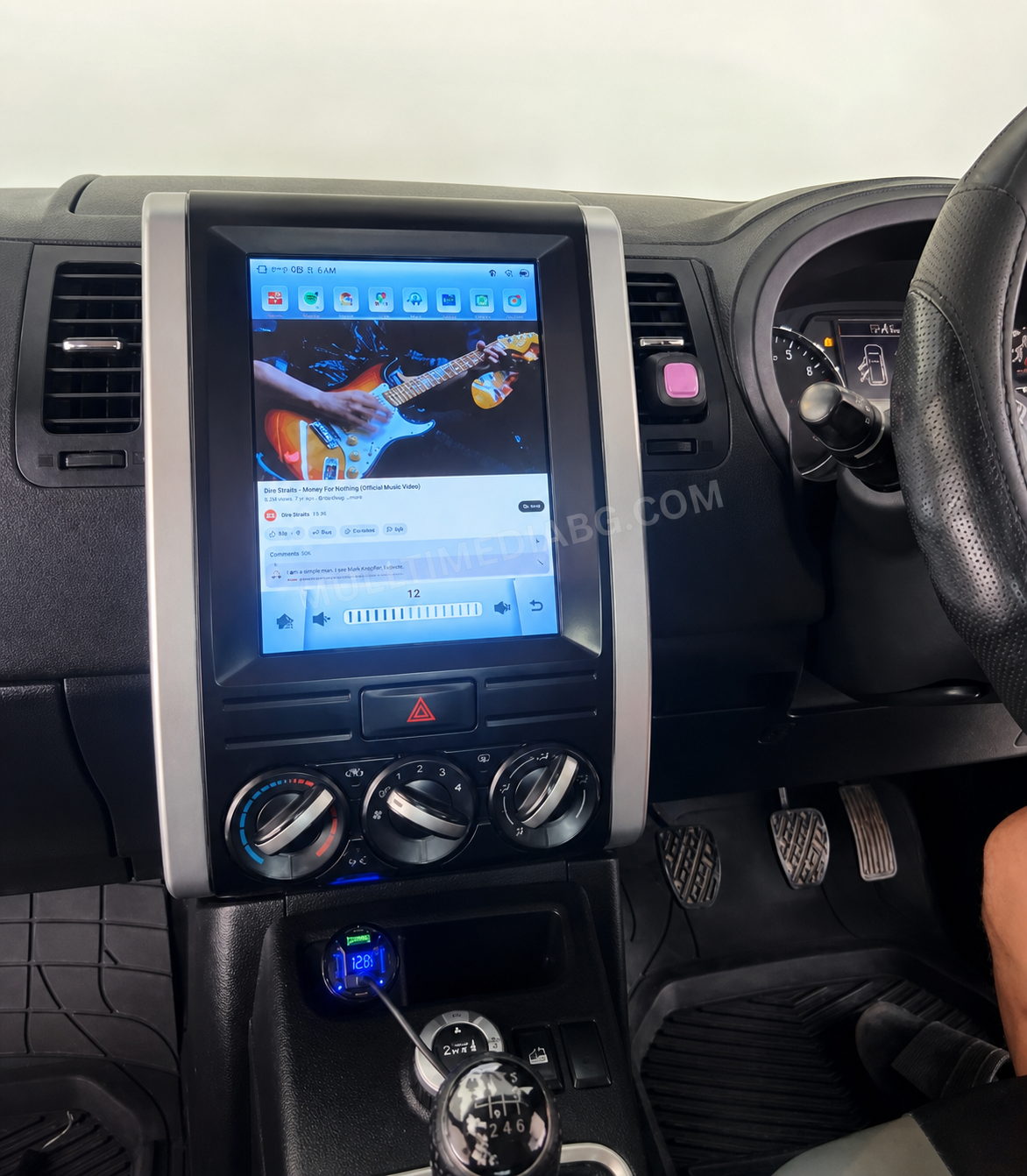 Инсталирана Android мултимедия в Nissan X-Trail T31 2007 - 2015 9.7", изглед към таблото и екрана