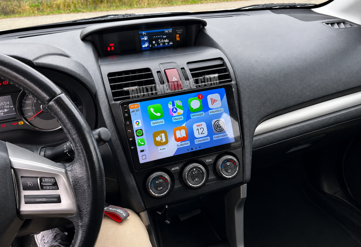 Инсталирана Android мултимедия в Subaru Forester 2012-2018, изглед към таблото и екрана