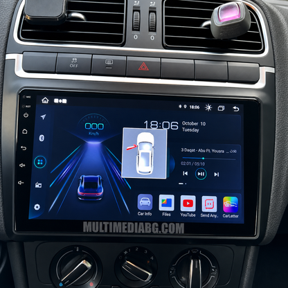Изглед към монтираната Android мултимедия в Volkswagen Polo 5 2008 - 2020