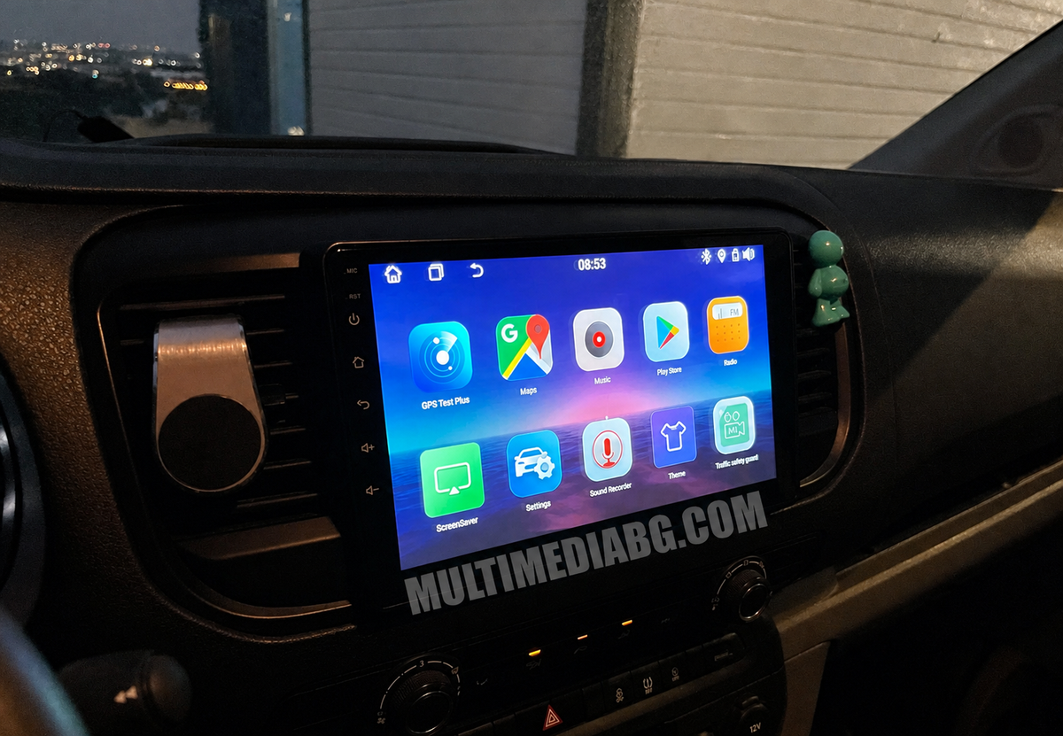Инсталирана Android мултимедия в Peugeot Expert 3 2016 - 2021, изглед към таблото и екрана