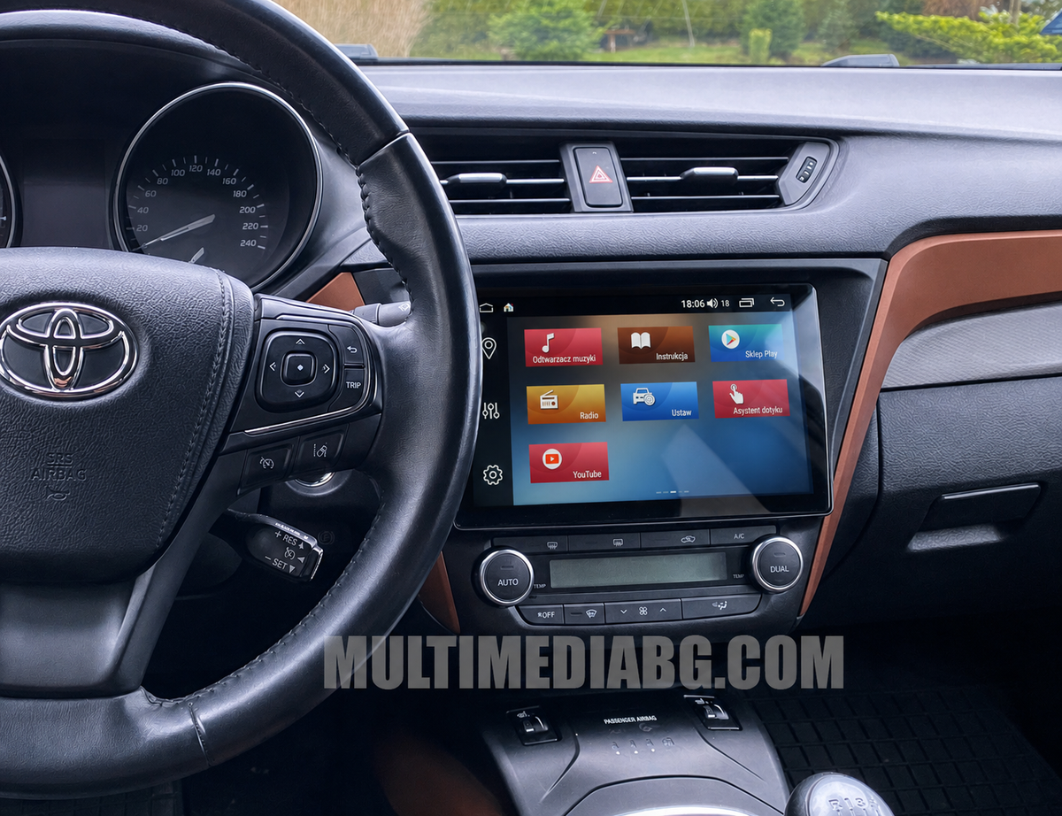 Инсталирана Android мултимедия в Toyota Avensis T27 Gen 3  2015 - 2018, изглед към таблото и екрана