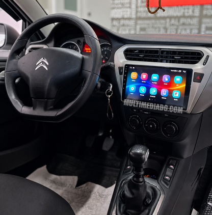 Инсталирана Android мултимедия в Peugeot 301 2013-2018, изглед към таблото и екрана