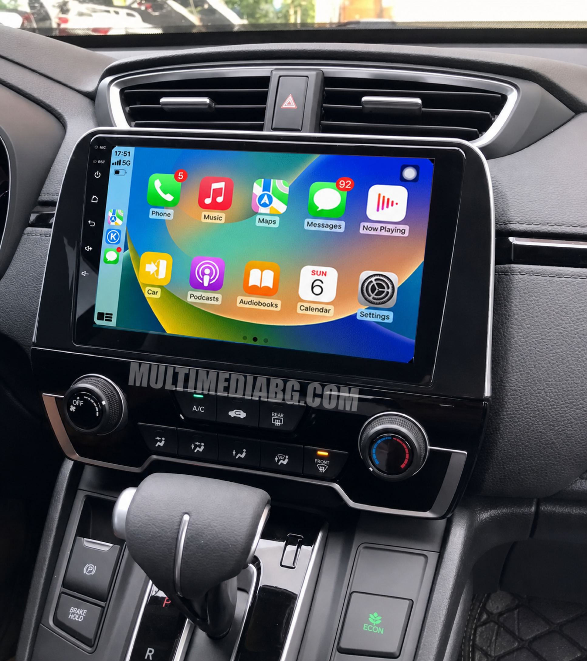 Инсталирана Android мултимедия в Honda CRV 5 2017 - 2021, изглед към таблото и екрана