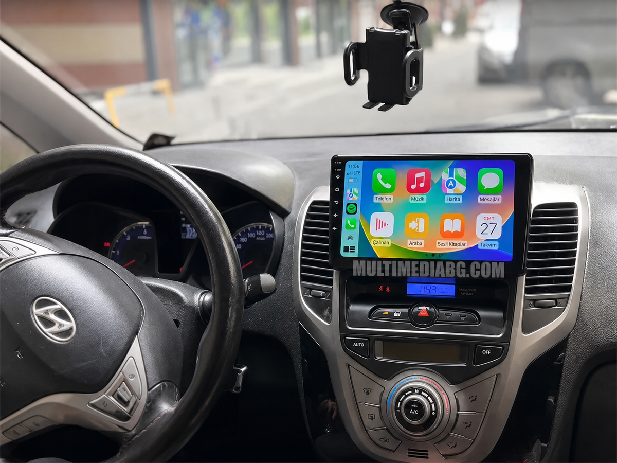 Инсталирана Android мултимедия в Hyundai IX20 2010 - 2022, изглед към таблото и екрана