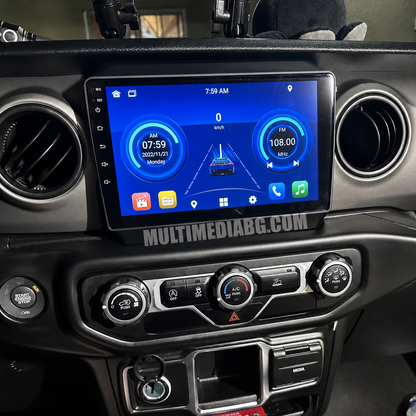 Android навигация в Jeep Gladiator 2020–2021, показана от мястото на водача.