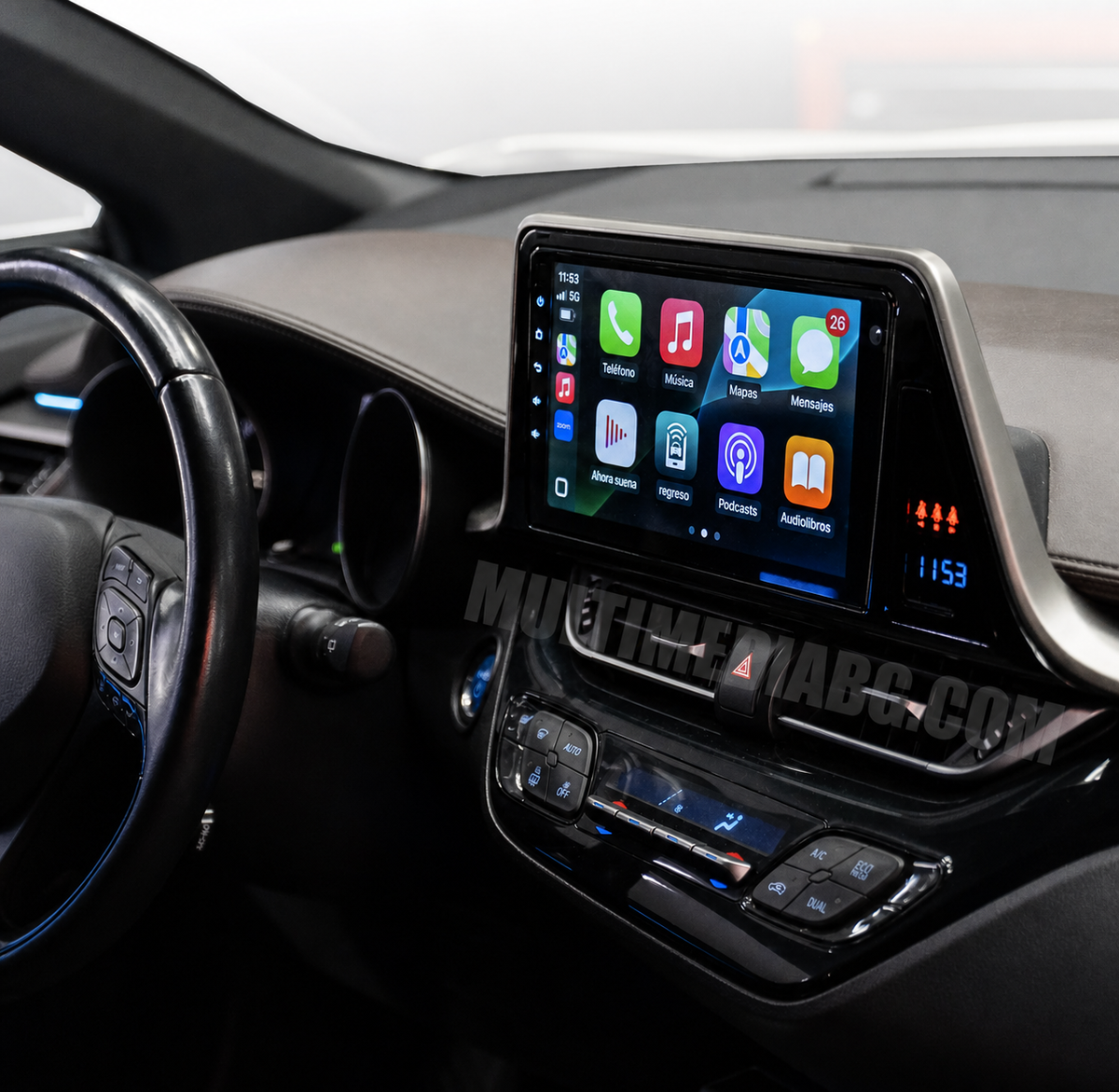 Инсталирана Android мултимедия с CarPlay в Toyota C-HR 2016–2020, страничен изглед