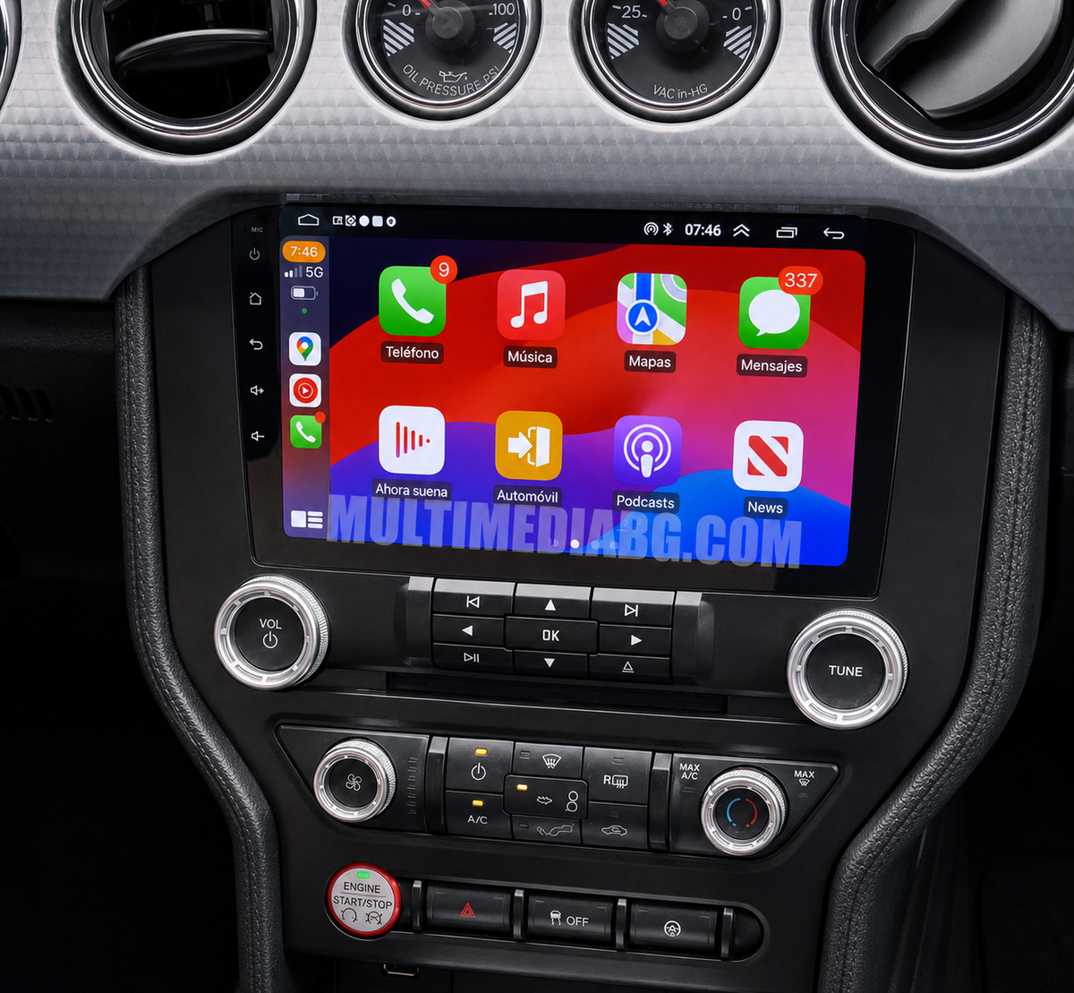 Монтирана Android мултимедия за Ford Mustang 2015 - 2021, интегрирана в автомобилното табло