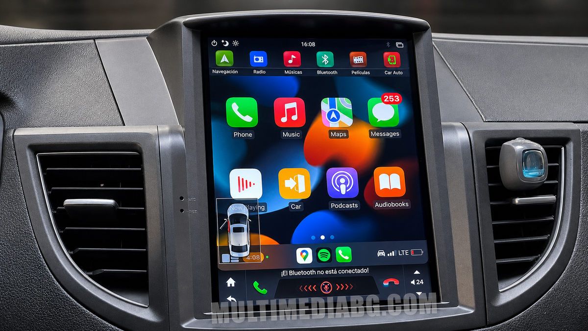 Инсталирана Android мултимедия в Honda CRV 4 2012 - 2016 9.7", изглед към таблото и екрана