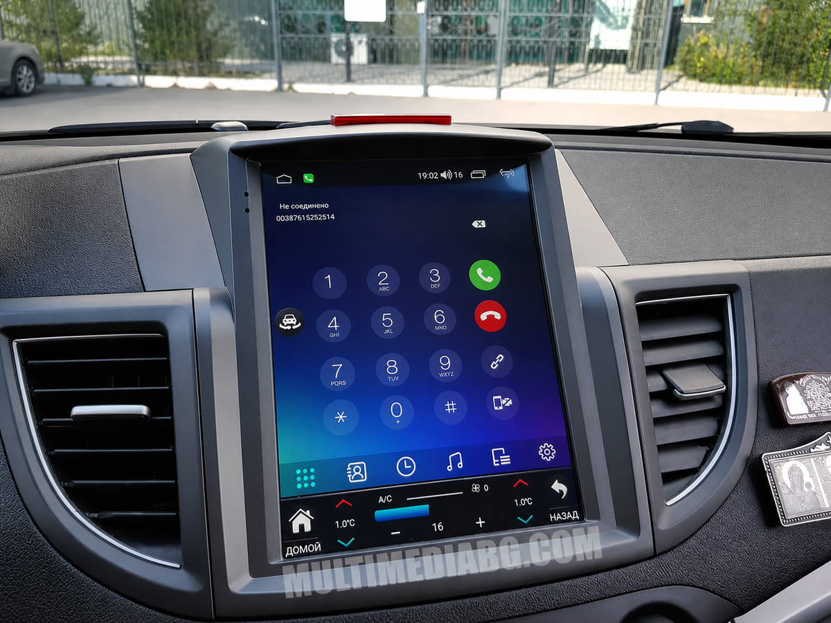 Android навигация, монтирана в таблото на Honda CRV 4 2012 - 2016 9.7", изглед към централната конзола