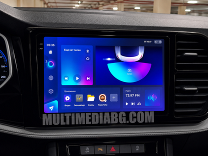 Android навигация, монтирана в таблото на Volkswagen Jetta VS5 2019-2024, изглед към централната конзола