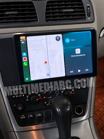 Android навигация, монтирана в таблото на Volvo XC-70 2004 - 2014, изглед към централната конзола