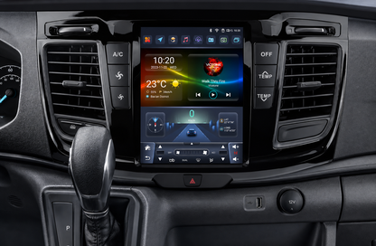 Инсталирана Android мултимедия в Ford Transit 2021-2023 9.7", изглед към таблото и екрана