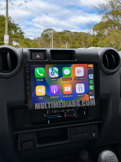 Инсталирана Android мултимедия с CarPlay в Toyota Land Cruiser 70 2007–2023