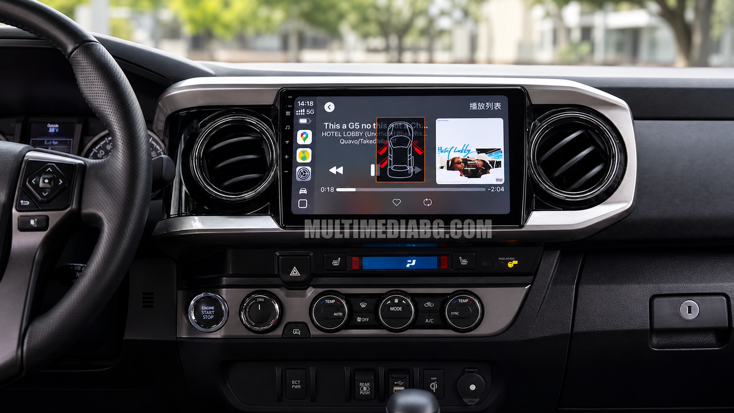 Android мултимедия в Toyota Tacoma 2015–2021 с отворен аудио интерфейс