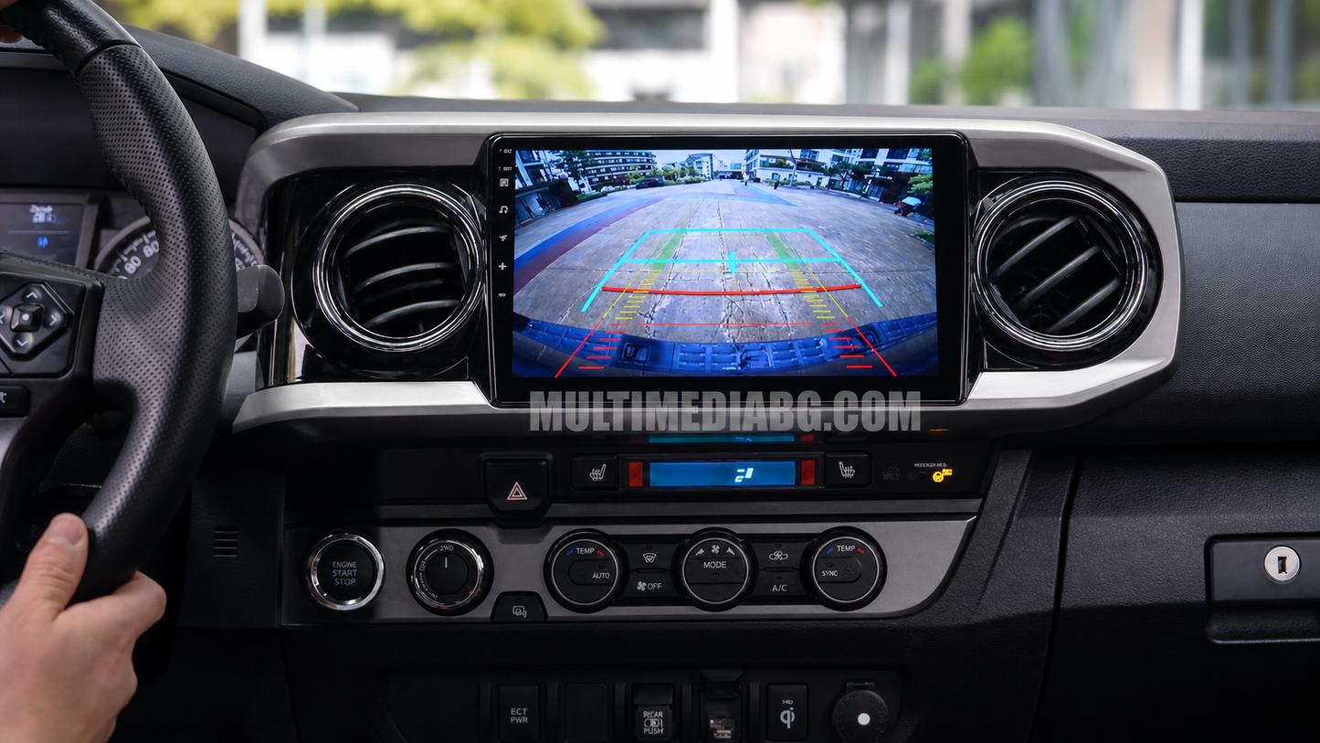 Android мултимедия в Toyota Tacoma 2015–2021 с изображение от камера за заден ход