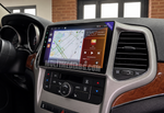 Android навигация, монтирана в таблото на Jeep Grand Cherokee 2008-2012, изглед към централната конзола