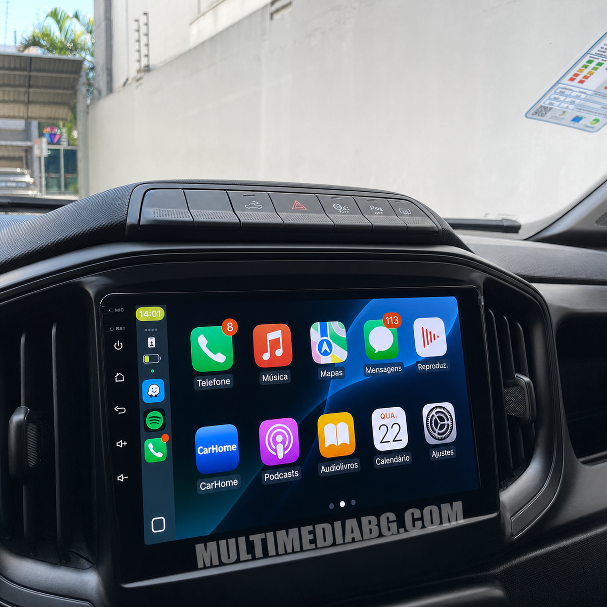 Инсталирана Android мултимедия в Fiat Strada 2020-2024, изглед към таблото и екрана