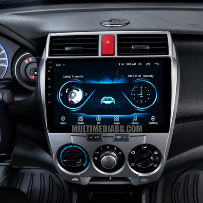Инсталирана Android мултимедия в Honda City 2008-2013, изглед към таблото и екрана
