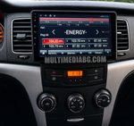 Екранът на монтираната Android мултимедия в SsangYong Korando 2011–2013 с активен интерфейс.