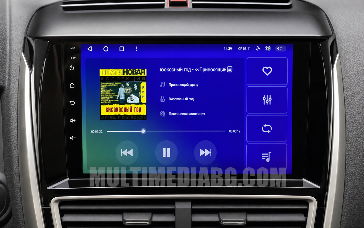 Android навигация, монтирана в таблото на Mitsubishi Eclipse Cross  2017 - 2021, изглед към централната конзола