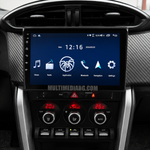 Интегрирана Android система в таблото на Subaru BRZ 2012–2020, страничен изглед.