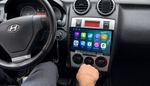 Android мултимедия с CarPlay в Hyundai Coupe 2002–2005, изглед от мястото на водача