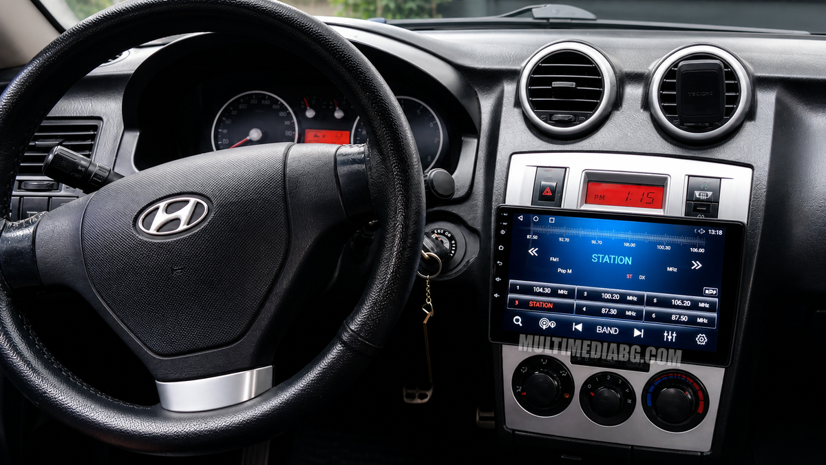 Монтирана Android навигация в Hyundai Coupe 2002–2005 с отворена карта