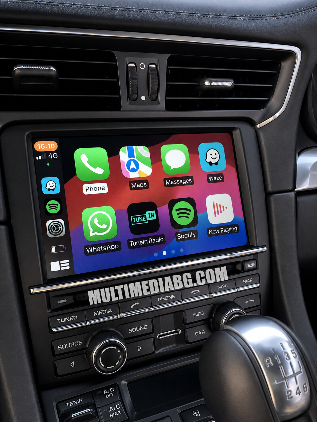 Навигация през CarPlay на оригиналния екран в Porsche Cayenne 2010–2016