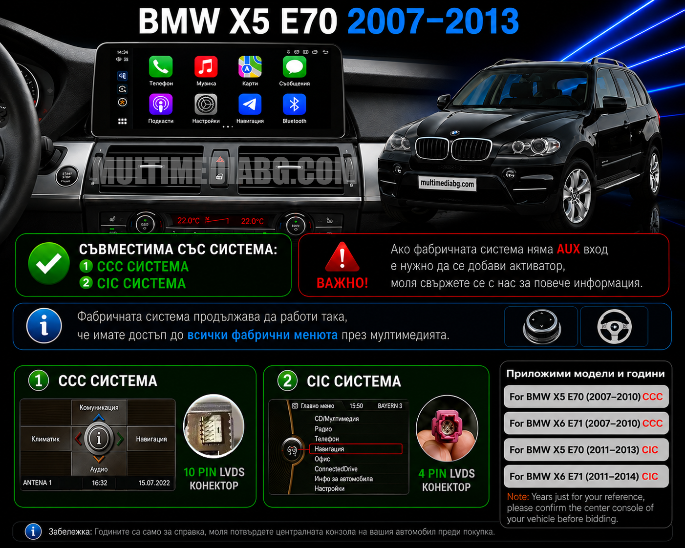 BMW X5 E70 2007-2013 10.25"