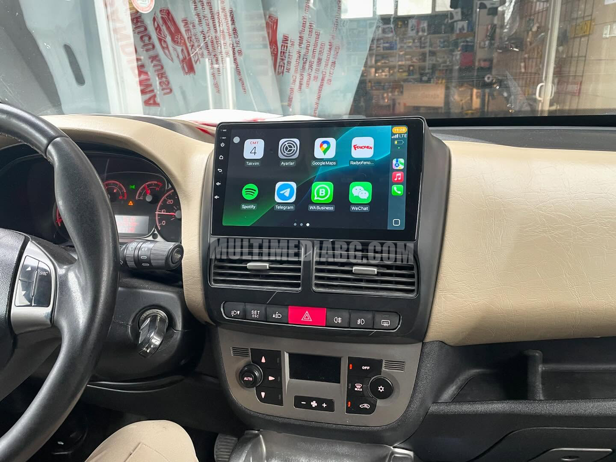 Монтирана Android мултимедия за Fiat Doblo 2 – реален изглед в автомобила – изглед 1