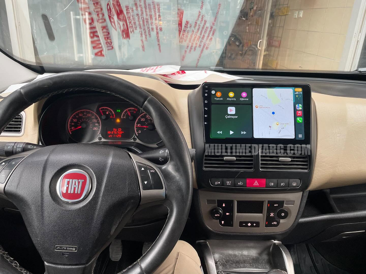 Монтирана Android мултимедия за Fiat Doblo 2 – реален изглед в автомобила – изглед 2