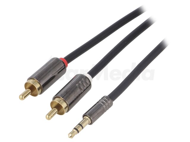 Аудио кабел Jack – RCA 1 м – 4CARMEDIA HQ-1/2-1.0