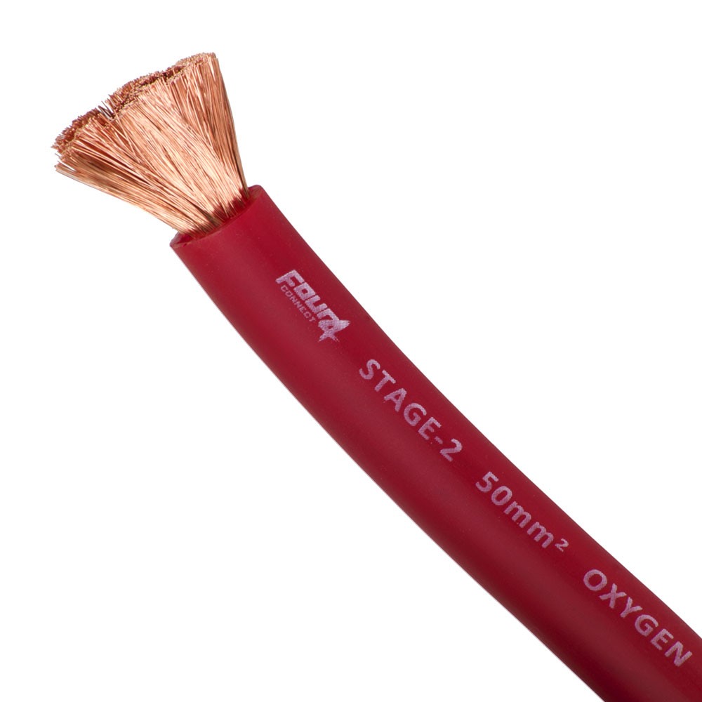 Захранващ кабел 50мм2 червен OFC 4Connect Stage2 PC50GR