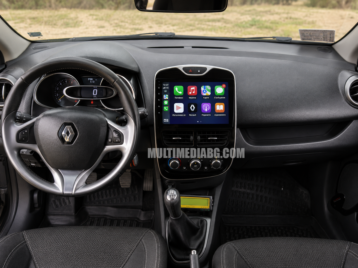 Монтирана Android мултимедия за Renault Clio 4 – реален изглед в автомобила – изглед 2