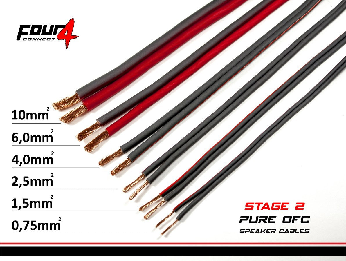 Кабел за говорители 2×4мм2 OFC 4Connect Stage2