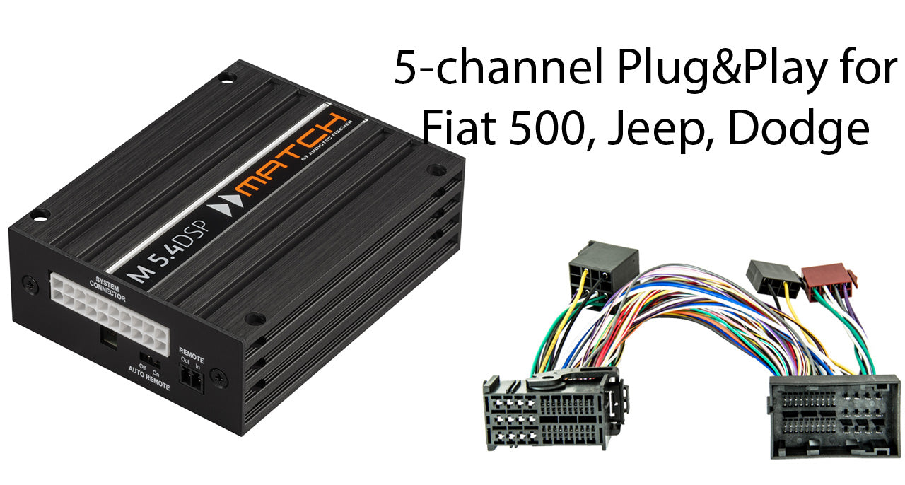 Plug&Play усилвател Match M 5.4DSP за Fiat 500, Dodge, Jeep